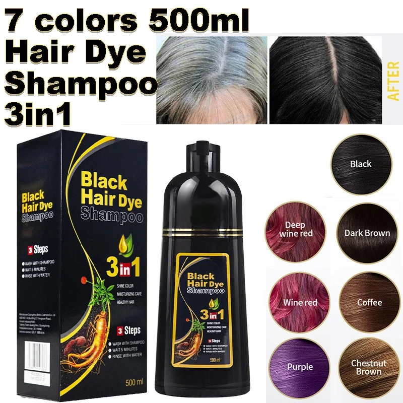 Hair Care Nature - شامبو صبغ الشعر الأسود 3 في