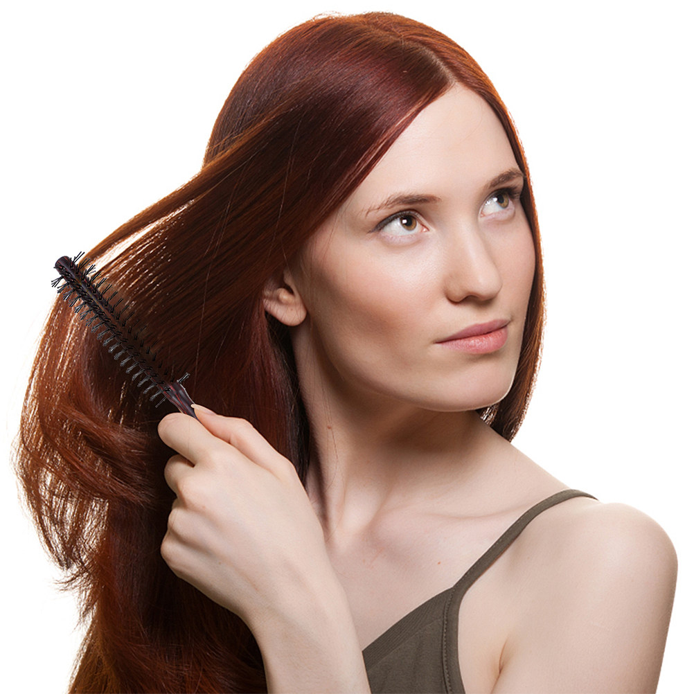 Hair Care In Salon - فرشاة شعر خشبية دائرية مكونة من